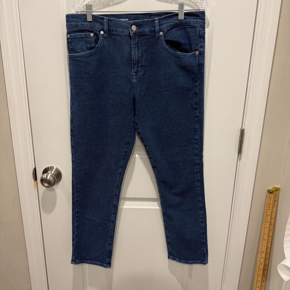 AG Women The Ex-Boyfriend Slim Slouchy Slim‎ Blue Corduroy Pants 29R